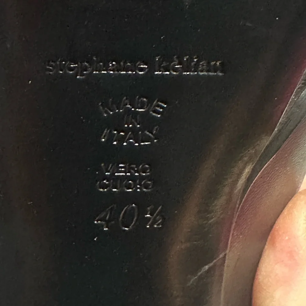 Stephane Kelain Paris black leather Mary Jane pumps platform shoes size 9.5/40.5